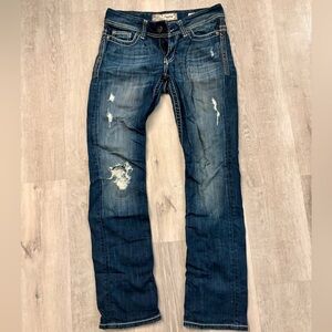Buckle Payton Straight Distressed/Ripped Mid Rise Jeans - 27R